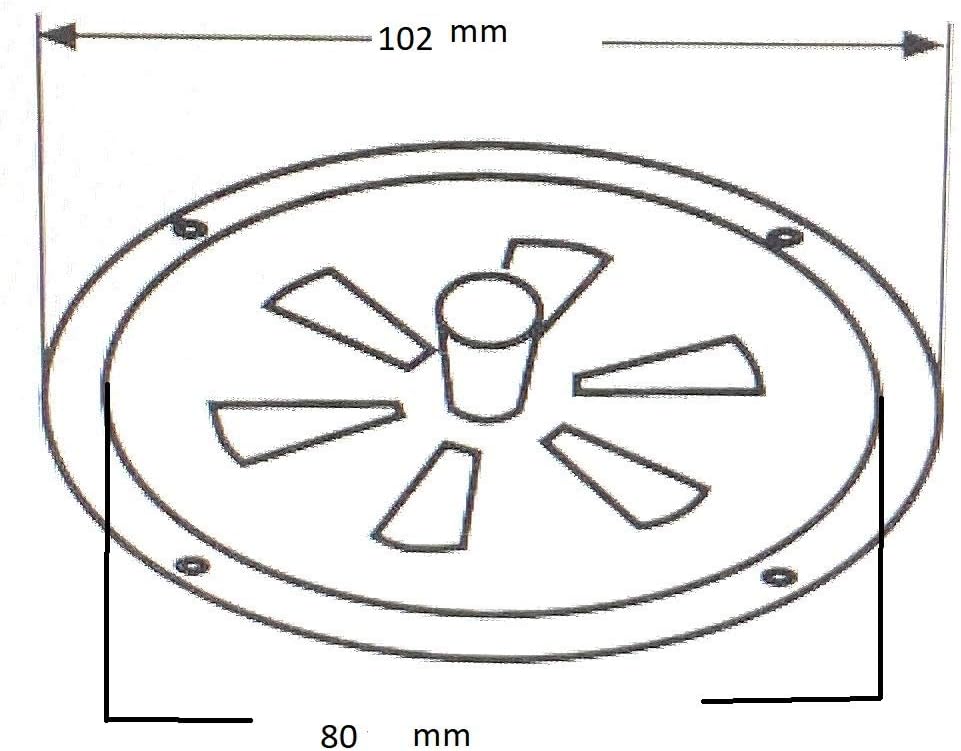 ARBO-INOX 4 x Lüftungsrosette Lüfter Kiemenlüfter Edelstahl 100mm