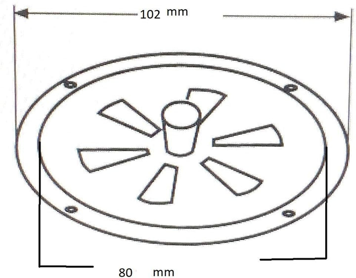 ARBO-INOX 4 x Lüftungsrosette Lüfter Kiemenlüfter Edelstahl 100mm