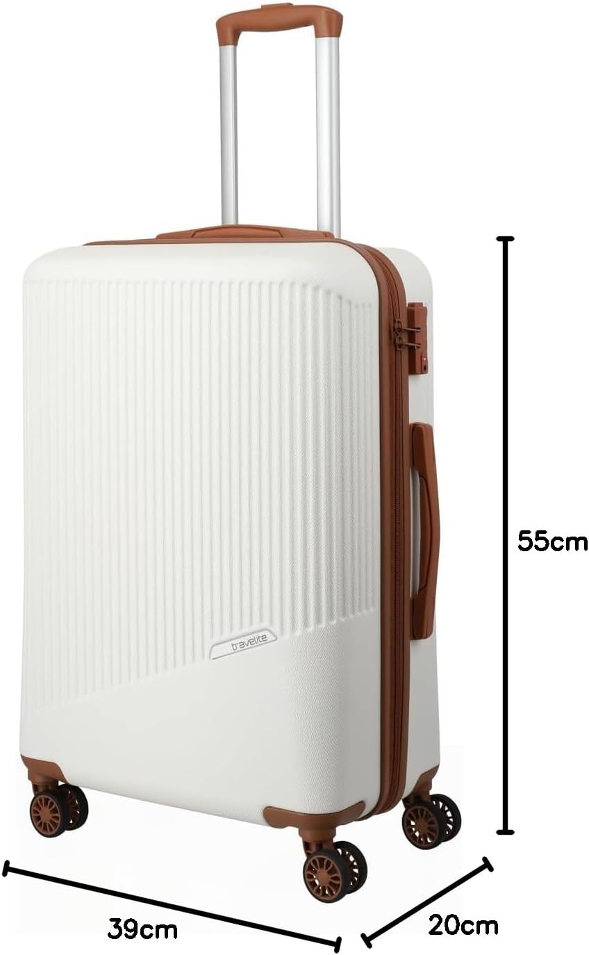 Travelite Handgepäck Trolley klein, Bali, 55x39x20 cm, 2,5 kg, Kratzfeste Hartschale, mit 4 Doppelro