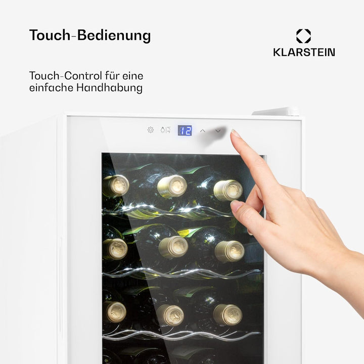 Klarstein Weinkühlschrank, 1 Zonen Getränkekühlschrank Klein, Freistehender Kleiner Weinschrank, 50L