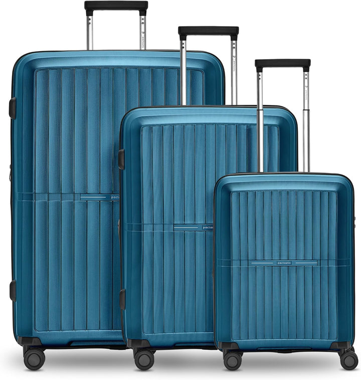 Pactastic Ultra leicht Hartschalen Koffer-Set 3-teilig | Robustes Polypropylen Material | mit Dehnfa