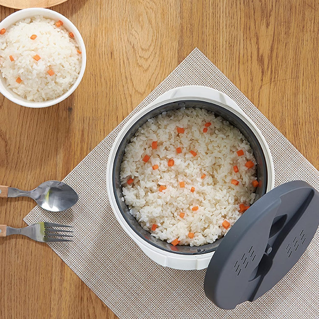Mikrowellen Reiskocher, 2L Dampfgarer Runde Lebensmittelbehälter Kochen Multifunktionales Kochgeschi
