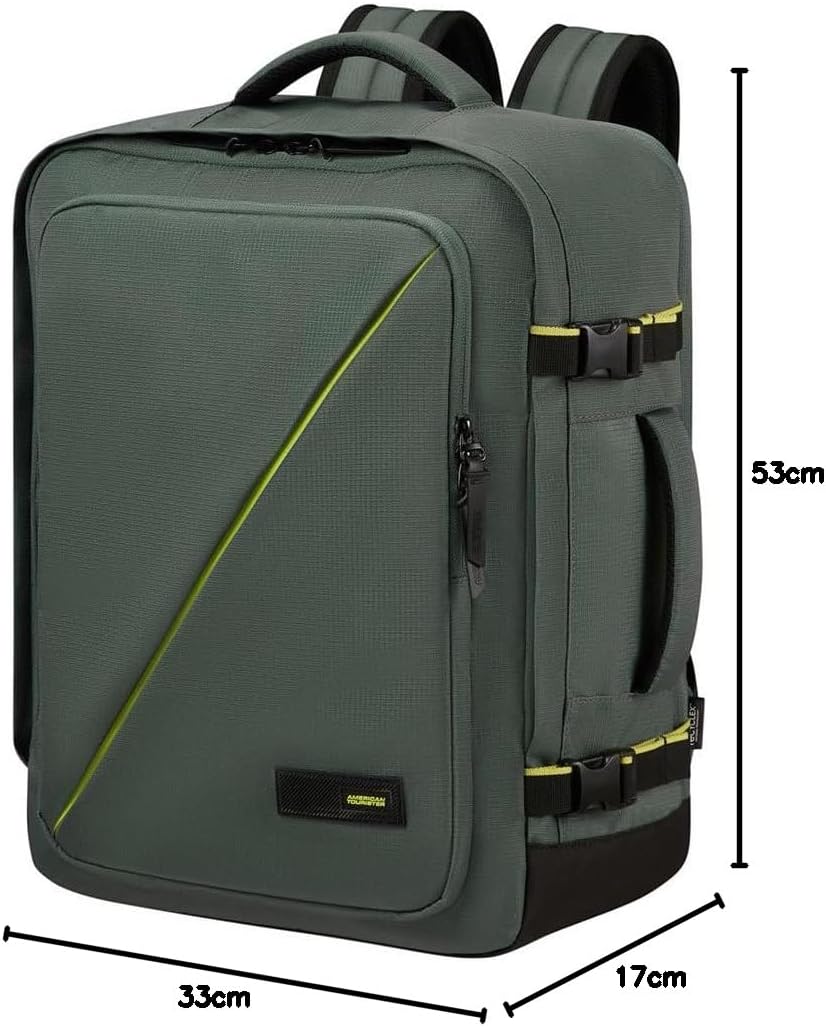 American Tourister Take2Cabin - Erweiterbarer Reiserucksack 17,3 Zoll, 55 cm, 42,5/48,5 l, Grün (Dar