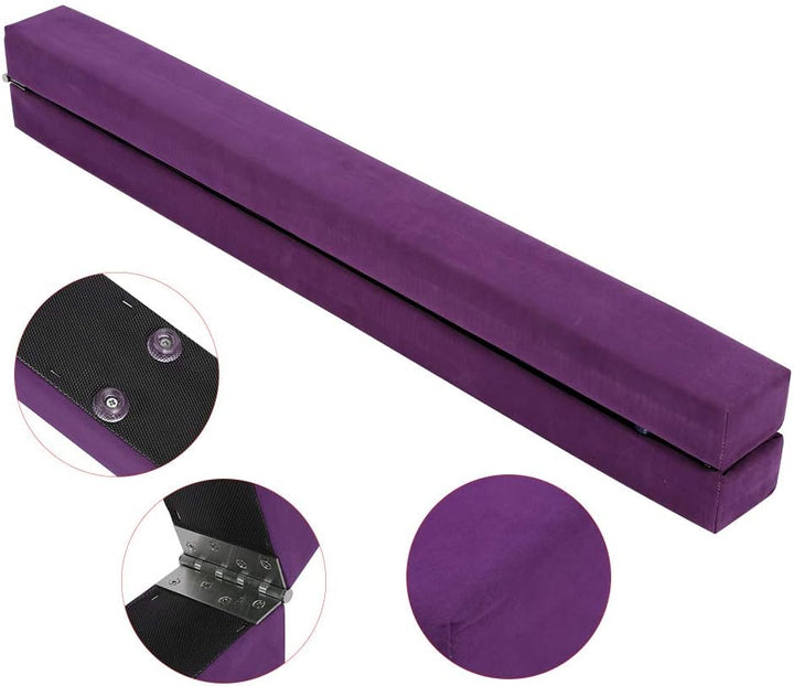 Klappbar Schwebebalken, Gymnastikbalken Aus Wildlederimitat, Faltbar Gymnastik Balance Balken mit Ed