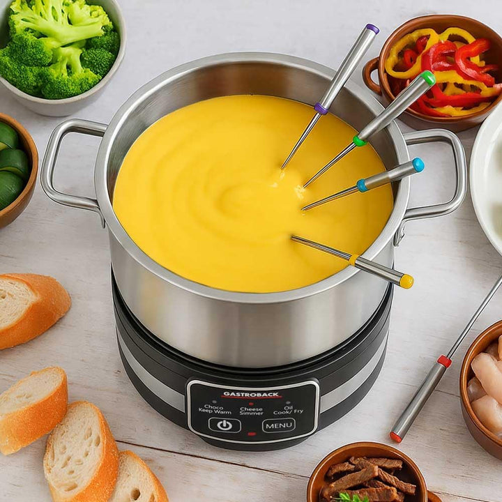 Fondue Multicook 4-in-1 & Kochplatte – elektrisch, 1.200 W, für Käse-, Schokoladen-, Brühen- & Fettf