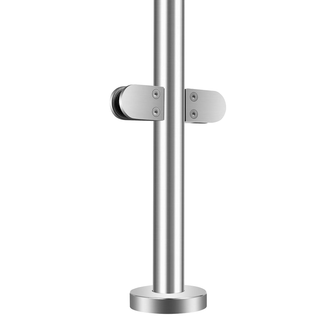 Treppengeländer 110 cm, Geländerpfosten aus Glas, Geländerpfosten aus Edelstahl, Balkongeländer, Sch