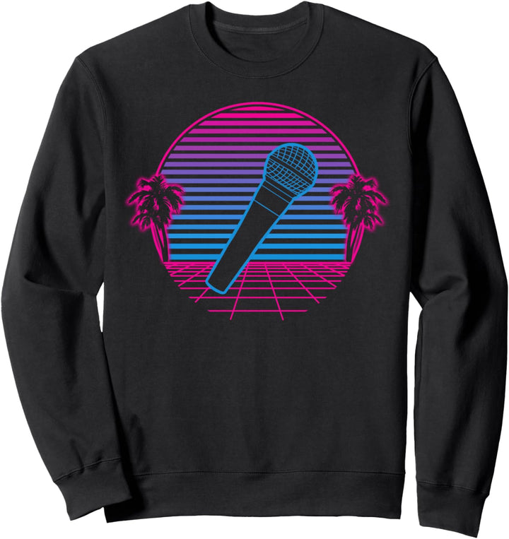 Mikrofon Sänger Musiker Retro Vintage Sunset Geschenk Sweatshirt