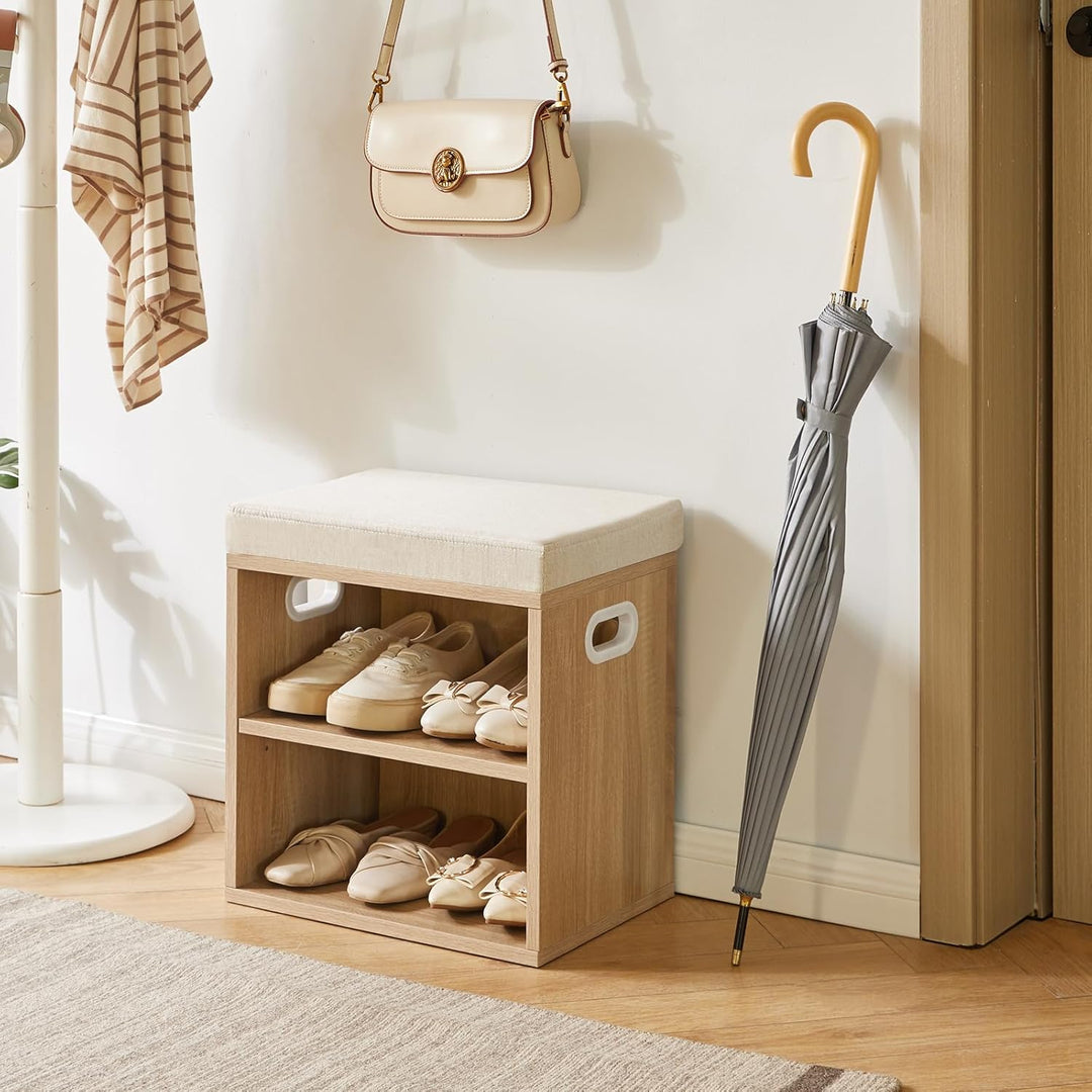 YMYNY Schuhbank mit Sitzfläche, Schuhschrank mit sitzbank, Schuhregal Klein mit Sitzbank, Sitzbank m