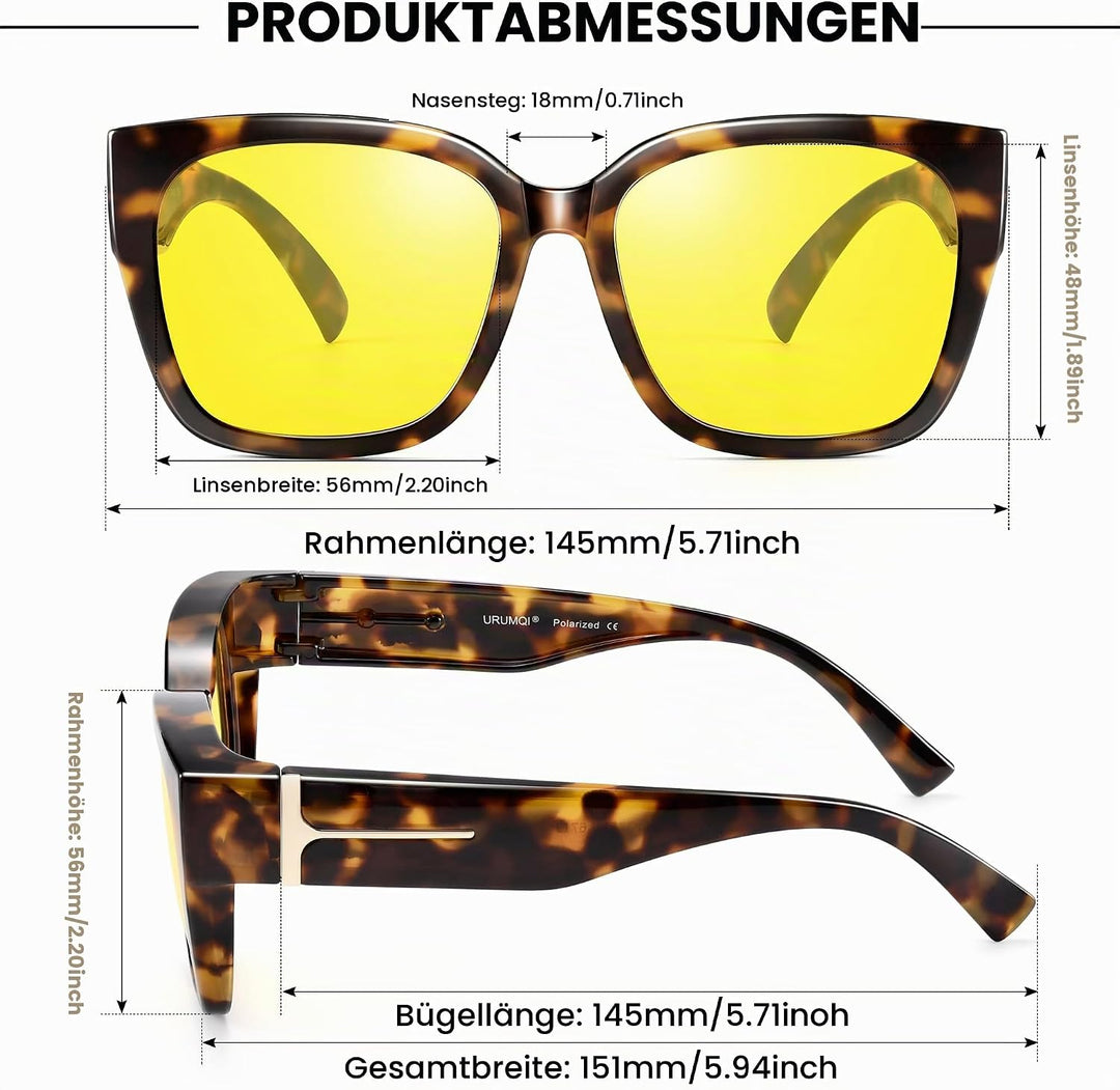 URUMQI Nachtsichtbrille für Autofahrer, Nachtfahrbrille Nachtbrille zum Autofahren Damen Herren, Aut