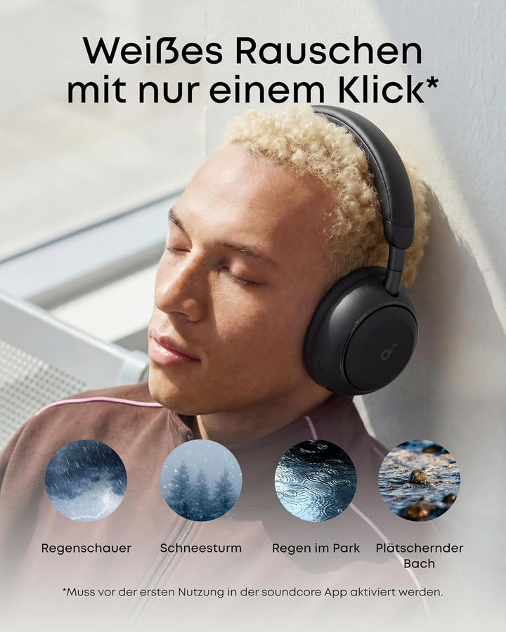 soundcore Space 2 by Anker, Noise Cancelling Kopfhörer, bequem, 50h Akku, LDAC Hi-Res Wireless Audio