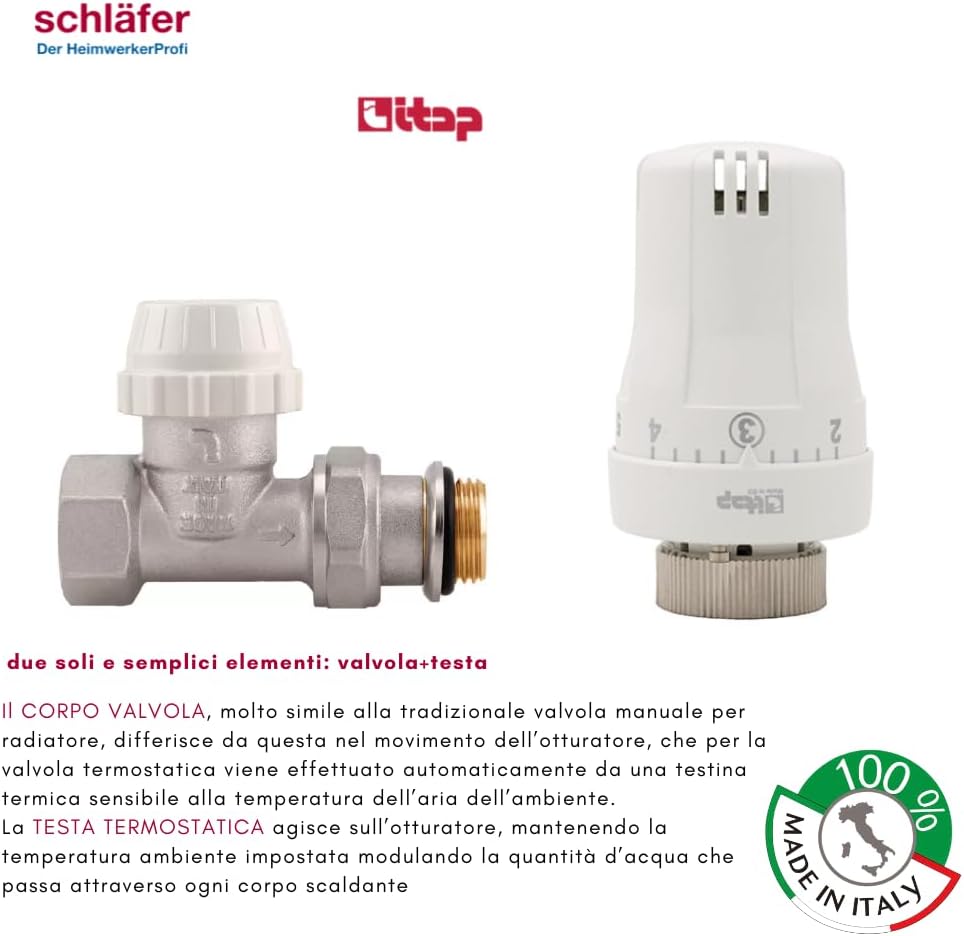 Schläfer 37021001 - Thermostat-Komplett-Set, Thermostatkopf mit eingebautem Flüssigkeitsfühler, Fros
