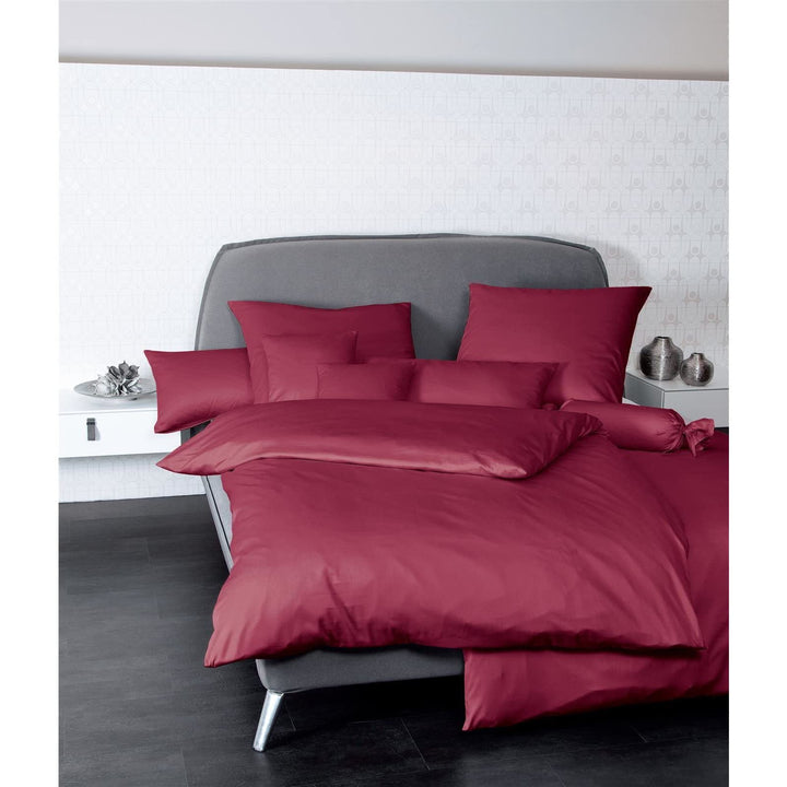 Janine Mako Satin Bettwäsche Uni Colors 155 x 220 cm Bordeaux 155 cm x 220 cm Bordeaux, 155 cm x 220