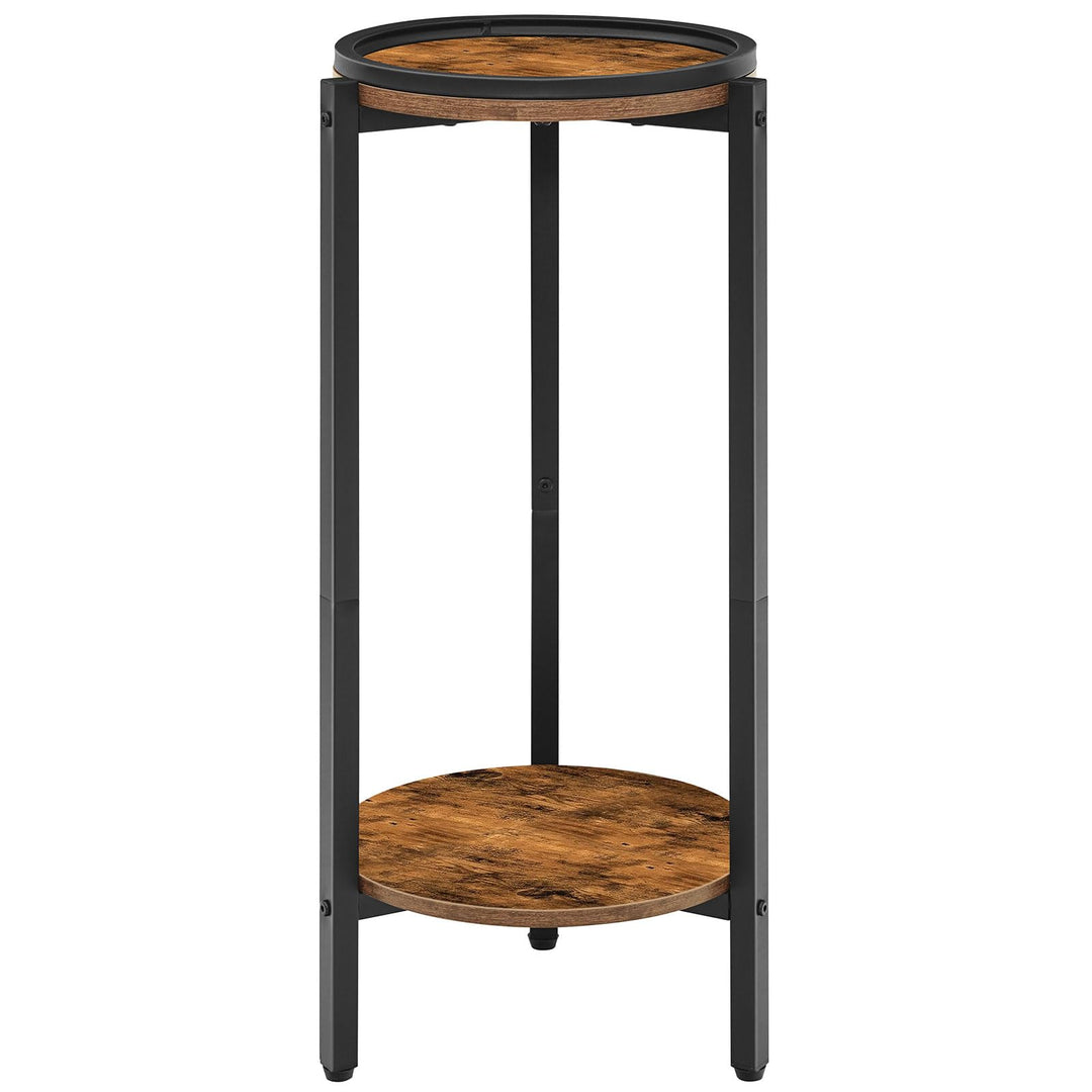HOOBRO Beistelltisch, Kleiner Tisch, 2-stufiger runder Couchtisch, Sofatisch, Getränketisch, für kle