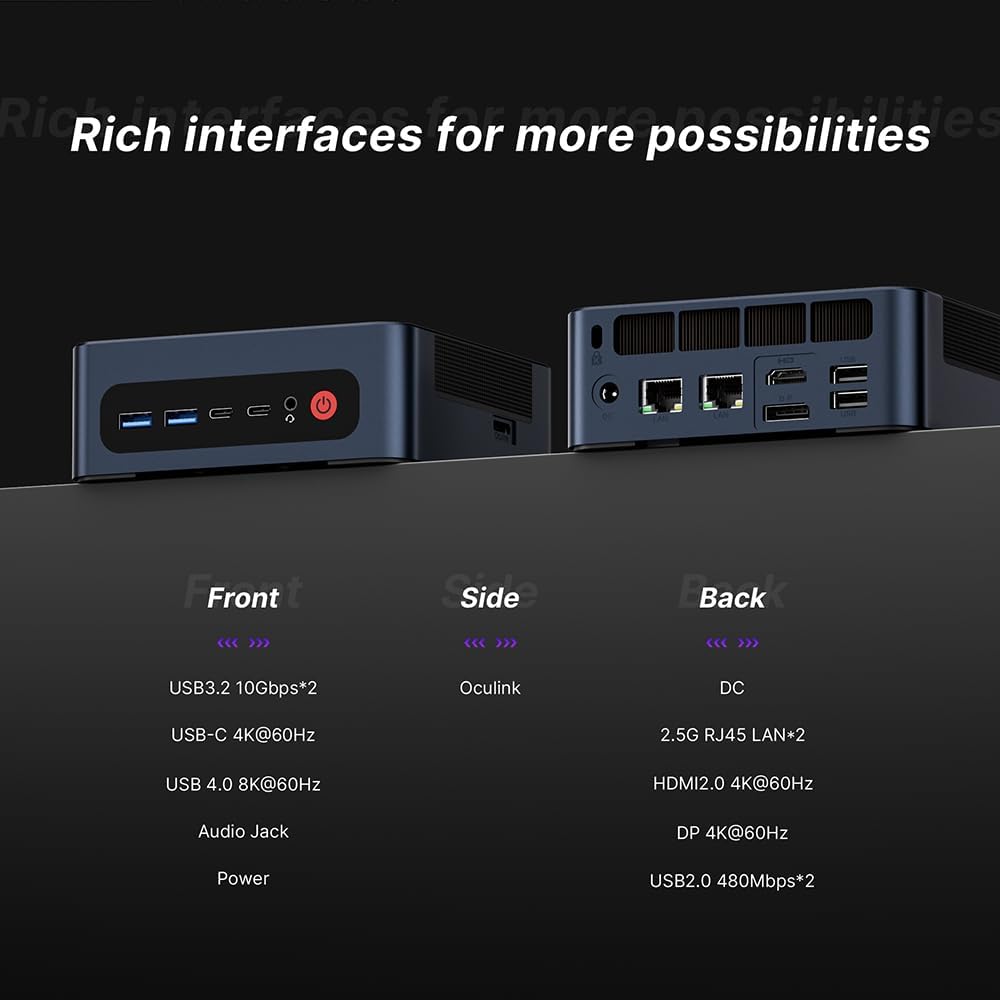 BOSGAME M4 Neo OCulink Mini Gaming PC, mit AMD Ryzen 7 7840HS 8 Kerne 16 Threads Bis zu 5,1 GHz Proz