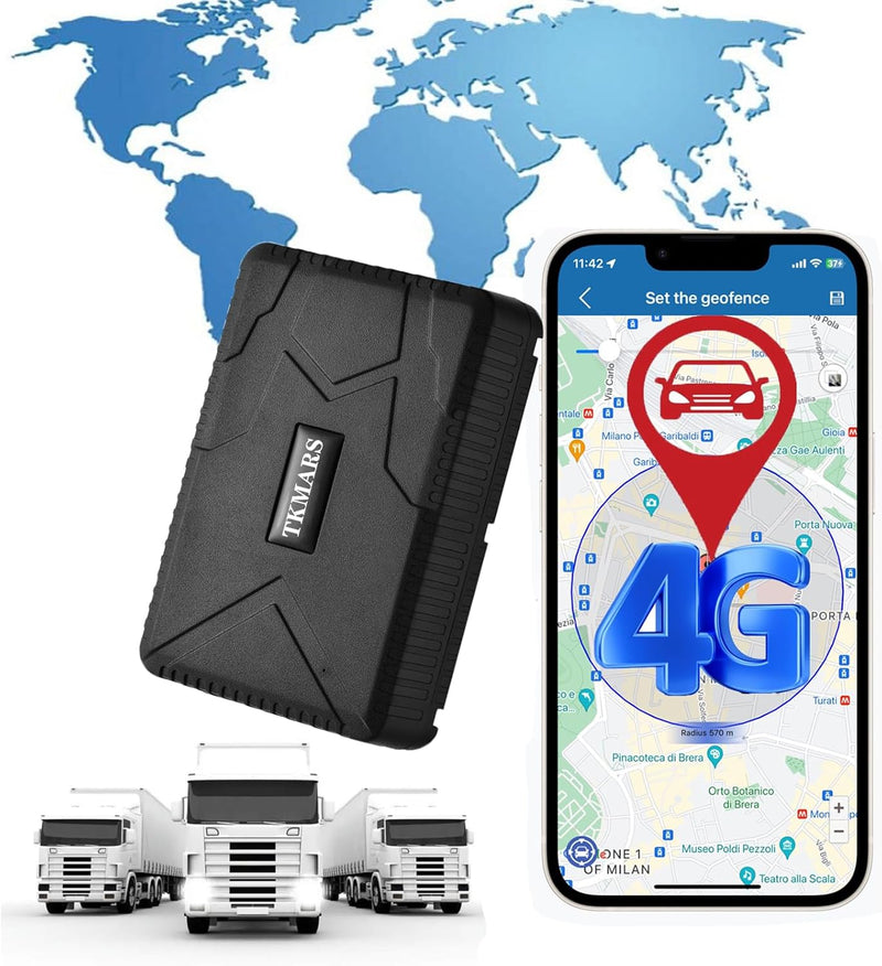 TKMARS 4G Auto GPS Tracker GPS Tracker Ohne ABO 7800mah mit Kostenloser App, Tropfenalarm TK915 4G 7