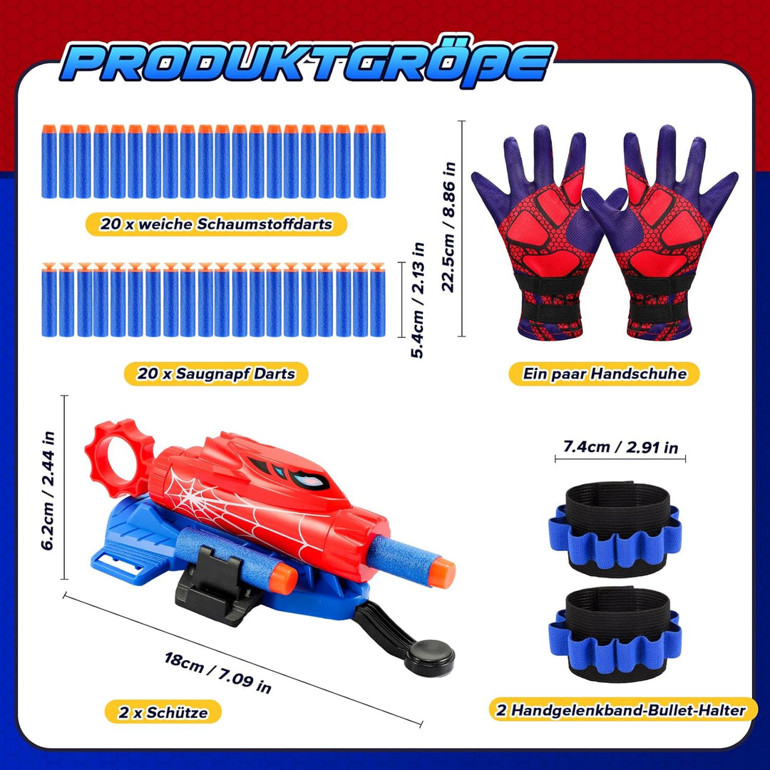 Braxel Spielzeug ab 4-12 Jahre Jungen, 2 Set Netzwerfer Launcher Handschuhe Kinder Geschenk Junge 5