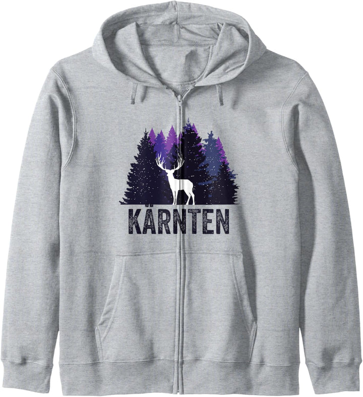 Kärntner Wander Design - Hirsch Im Wald - Kärnten Kapuzenjacke