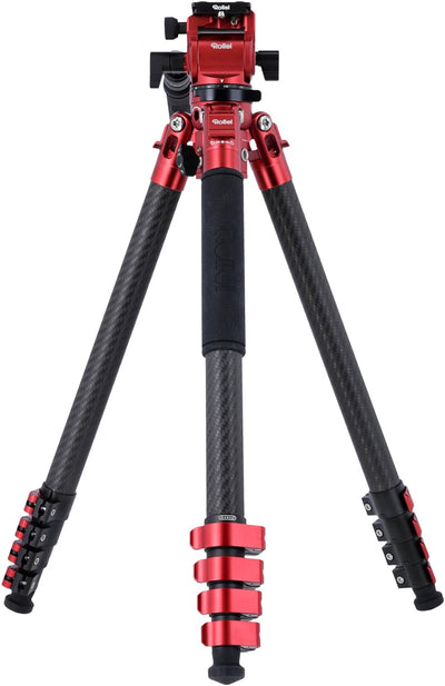 Rollei Easy Traveler Video Carbonstativ - 4,5 kg Tragkraft, 164 cm Höhe, Ultraleicht, Kompakt, Mühel