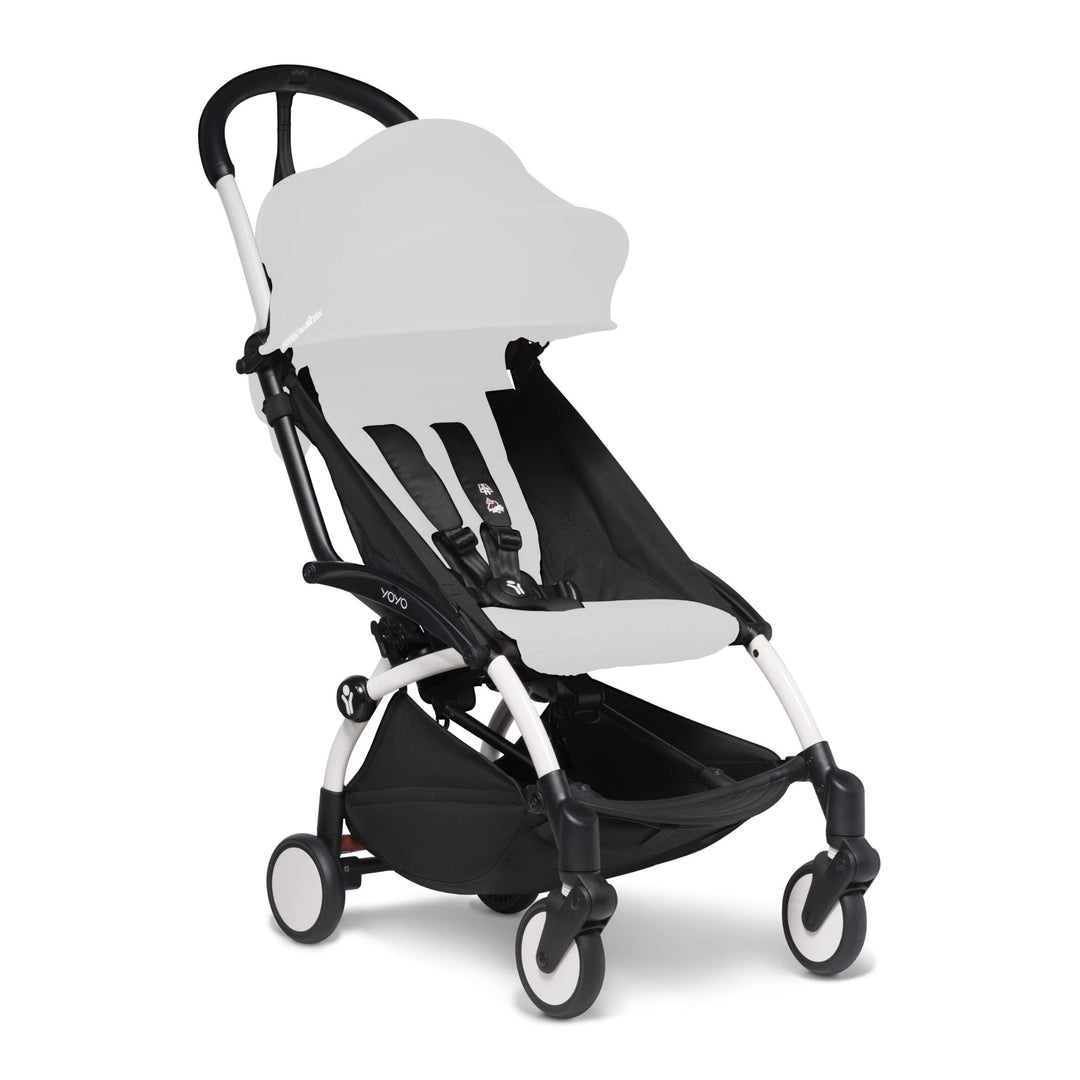 BABYZEN YOYO2 Kinderwagengestell, White - Textilset nicht inbegriffen - Kommt mit 5-Punkt-Gurt, mehr