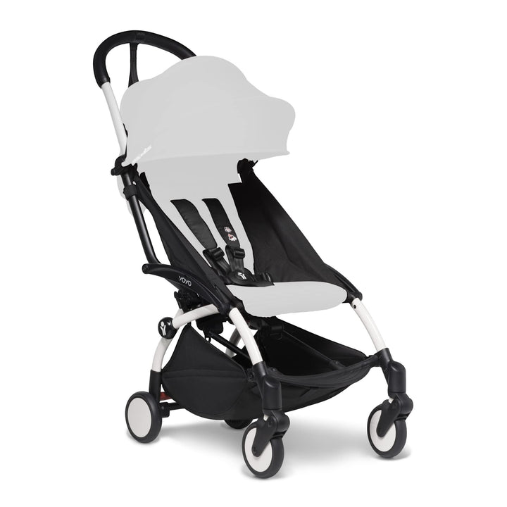 BABYZEN YOYO2 Kinderwagengestell, White - Textilset nicht inbegriffen - Kommt mit 5-Punkt-Gurt, mehr