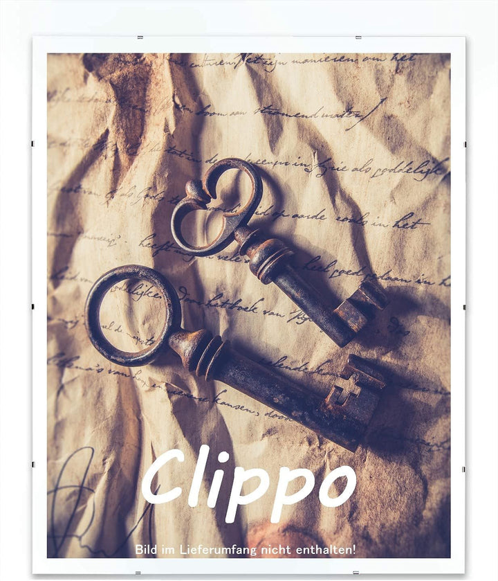Clippo Rahmenloser Bilderrahmen Posterrahmen 35x55 cm Cliprahmen Bildhalter 55x35 cm mit Rückwand un