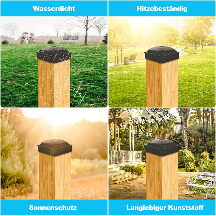 20 Stück Zaunkappen 90x90mm Pfostenkappen wasserdicht Rohrkappen aus hochwertigem Kunststoff,Pyramid