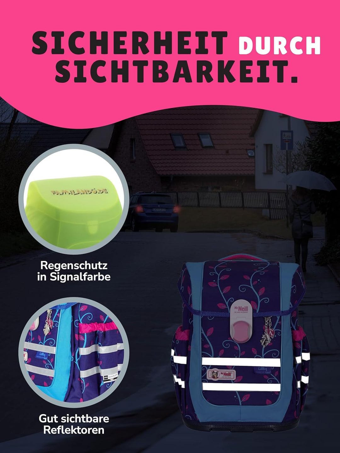 Familando - McNeill Ergo Complete Schulranzen Set - 12-teilig - Lilly Einhorn/Unicorn - Ergonomisch