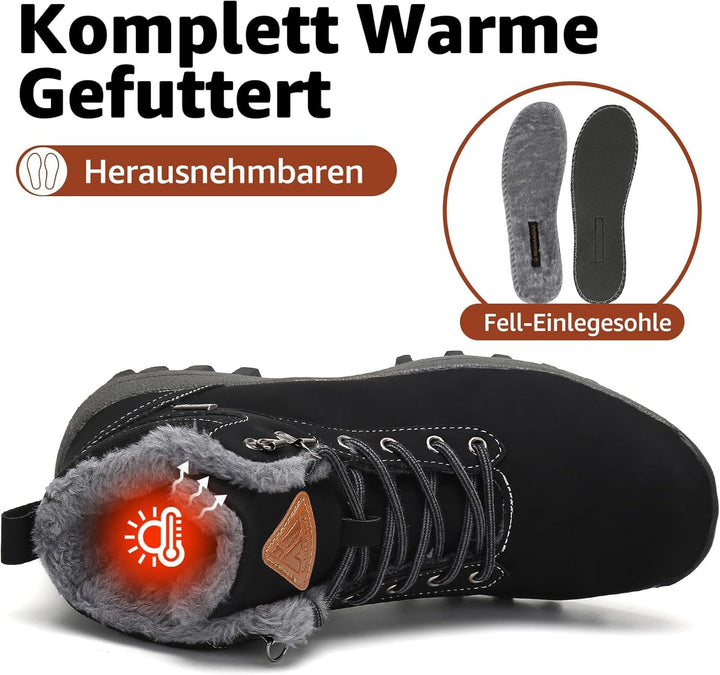 Mishansha Damen Herren Winterschuhe Warm Gefüttert Winterstiefel Wasserdicht Trekking Wanderschuhe G