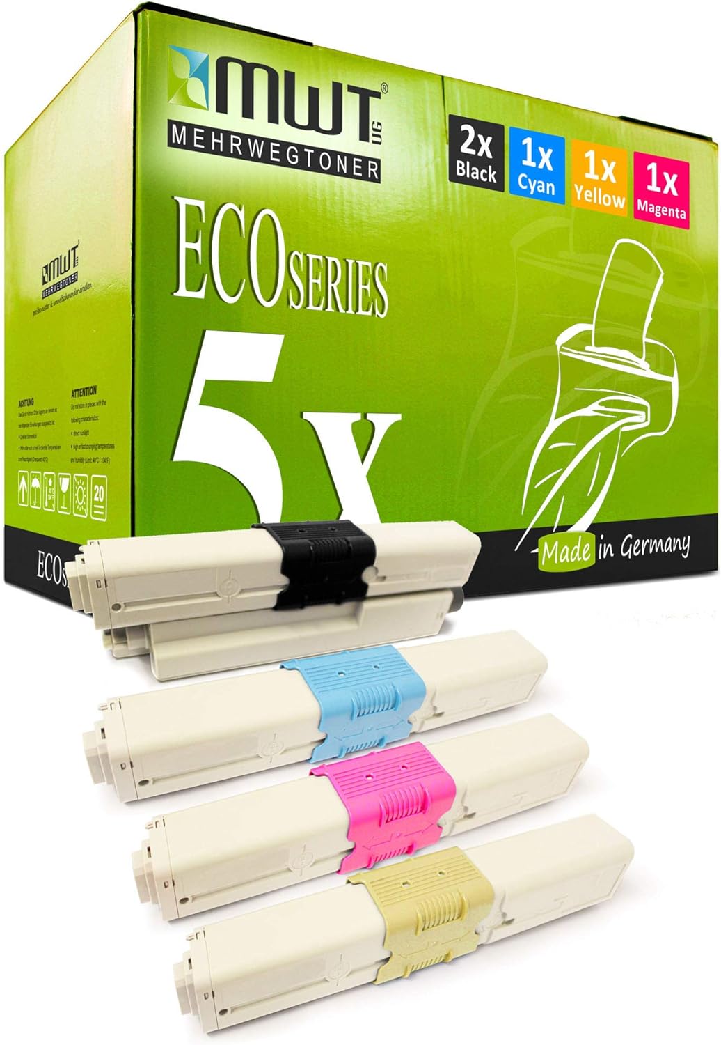 5X Kraft Office Supplies Toner kompatibel für Oki MC 351 352 361 362 561 562 DN DNW ersetzt Set aus