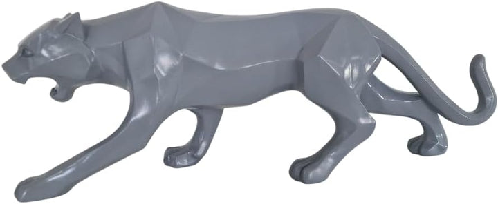 IDYL Moderne Skulptur Figur Resin Jaguar | silberfb. | Masse: 48x10,5x15 cm | Material: Polyresin (K