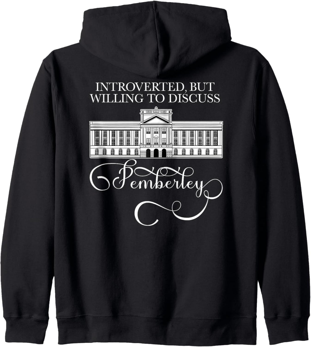 Eingetroffene Aufschrift "Destemberley Austen Meme" auf der Rückseite Kapuzenjacke