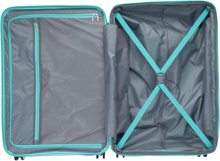 American Tourister Soundbox - Spinner L Erweiterbar Koffer, 77 cm, 97/110 L, Blau (Poolside Blue) Po