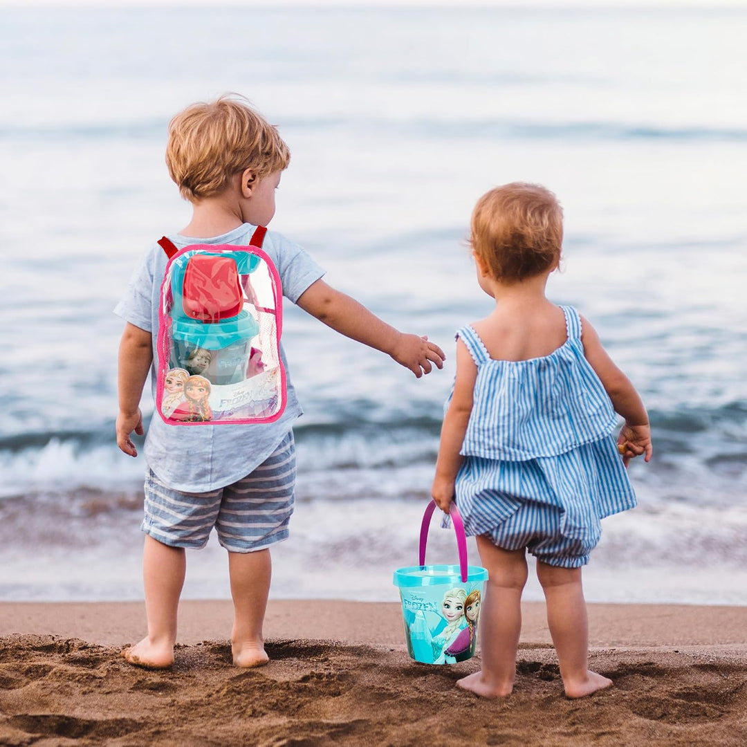ColorBaby Disney-Frozen Rucksack Strandkorb D18 cm C/4 Acc + 2 Formen 18 cm mit Zubehör, Mehrfarbig,