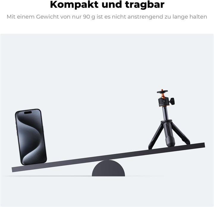 Mini Stativ,K&F Concept MS09 Selfie Stick Tischstativ,Desktop Vlogging-Stativ mit 360° Kugelkopf,Han