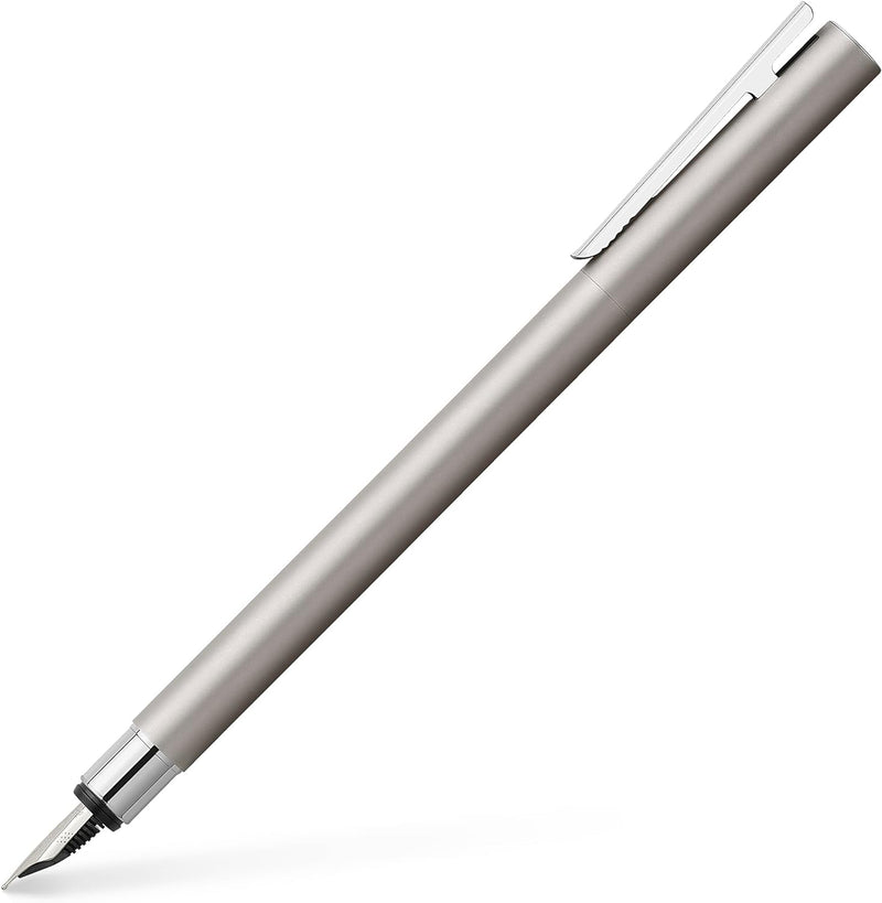 Faber-Castell 342101 - Füller Neo Slim Edelstahl, Federbreite F, silber matt Federbreite F silber ma