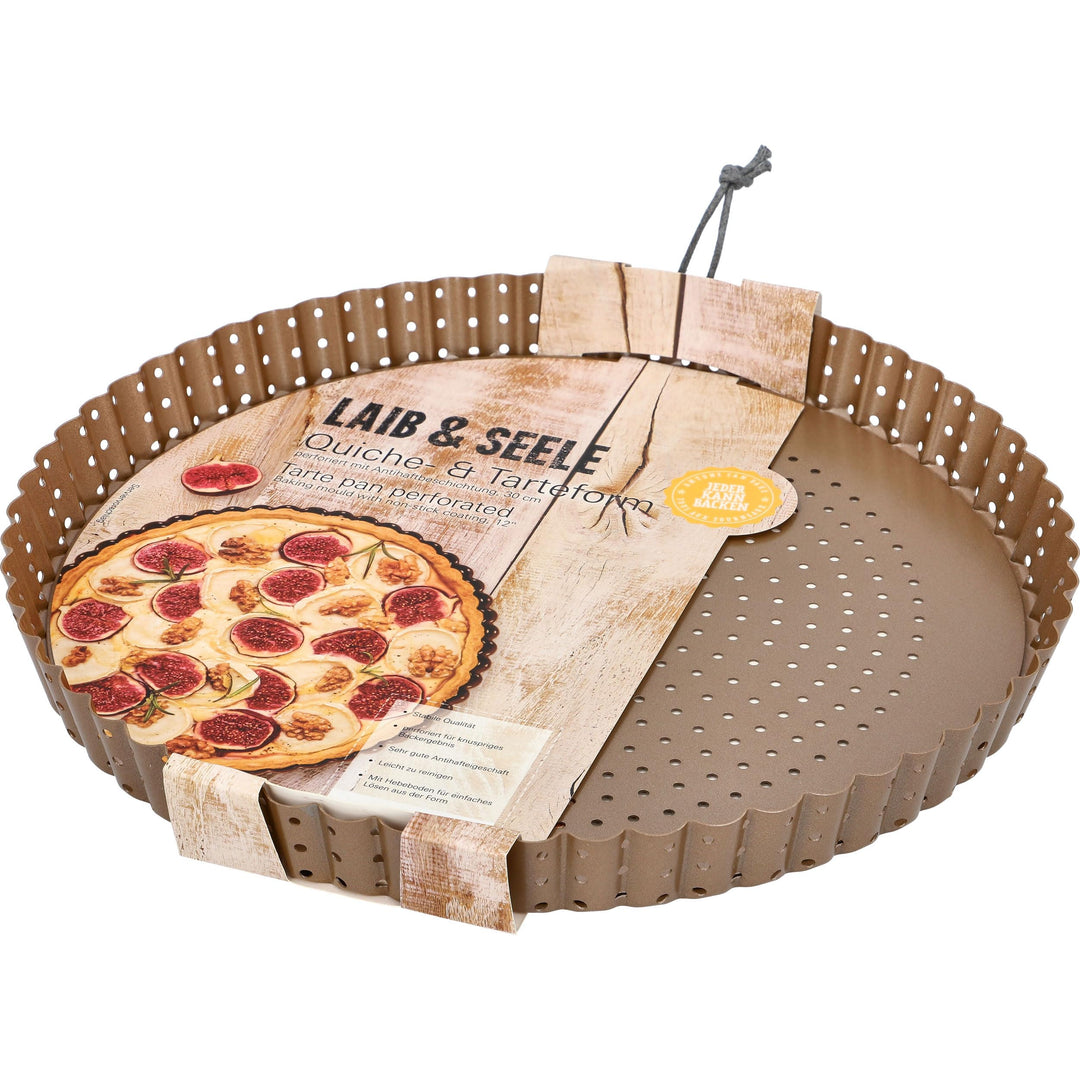 Birkmann, Laib &amp; Seele, perforierte Quiche-, Tarte- und Pizzaform, Ø 30 cm, Backform mit losem Hebeb