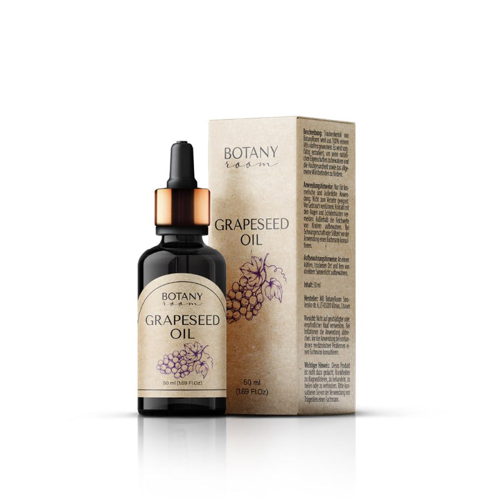 Traubenkernöl Bio Hautöl 50ml - 100% rein, kaltgepresst - Pflege für Gesicht, Körper, Haare - für tr