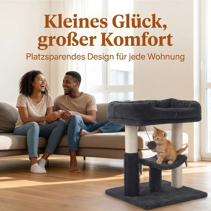 Kleiner Kratzbaum kompakt 49 cm – Katzenkratzbaum klein für Jede Wohnung | Katzenkratzbaum mit Sisal