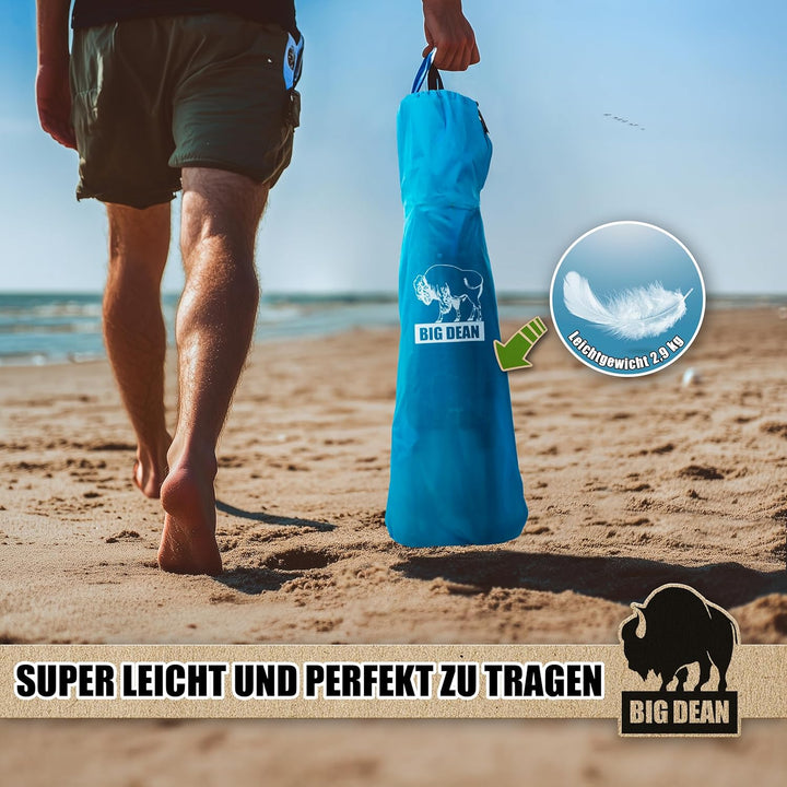 BigDean Strandstuhl klappbar leicht stabil mit Getränkehalter