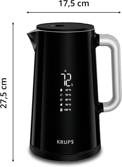 Krups BW8018 Smart'n Light Elektrischer Wasserkocher | Temperatureinstellung | Tee | Digitalanzeige