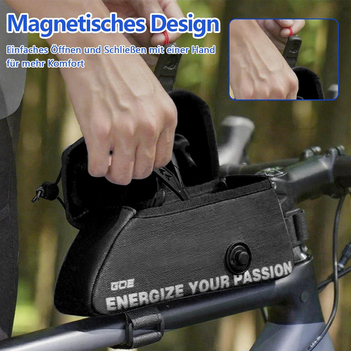 Caossioxin Fahrradtasche Rahmen [1,8 Liter] 100% Wasserdicht Rahmentasche Fahrrad, Oberrohrtasche Re