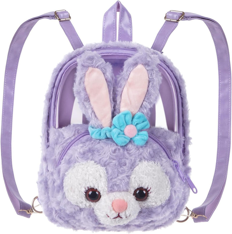 CoolChange Plüsch Ita bag Mini Rucksack mit transparentem Sichtfenster im StellaLou Design | 20x25cm