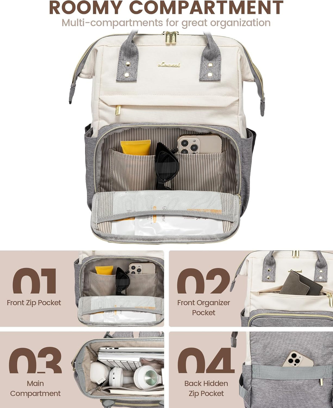 LOVEVOOK Rucksack Damen Klein, Rucksackhandtaschen Elegant, Wasserdicht Cityrucksack Rucksacktache 2
