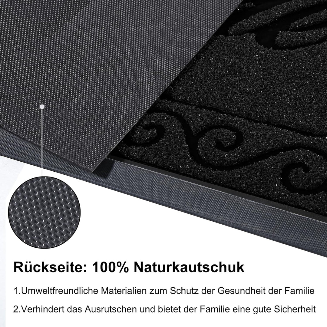 Yimobra Fussmatte Aussen, 75 x 43 cm, rutschfest, Wetterfest, Waschbar, Wellcome Schmutzfangmatte fü