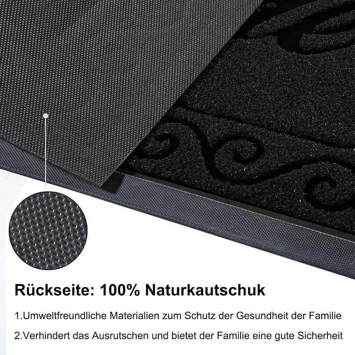 Yimobra Fussmatte Aussen, 75 x 43 cm, rutschfest, Wetterfest, Waschbar, Wellcome Schmutzfangmatte fü