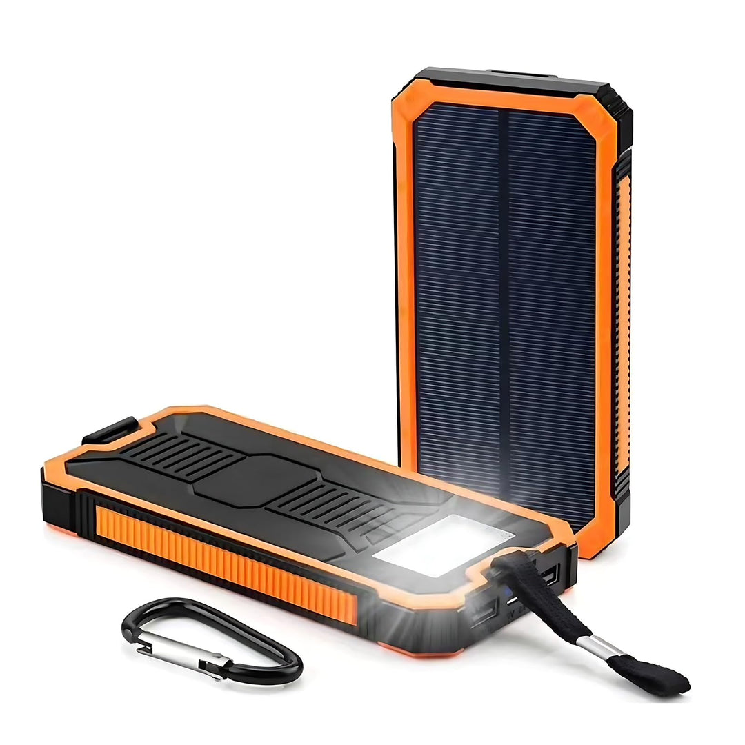Ruiqas 20.000 mAh Solar-Powerbank, tragbares Camping-Solar-Ladegerät, Akku mit Zwei USB-Anschlüssen