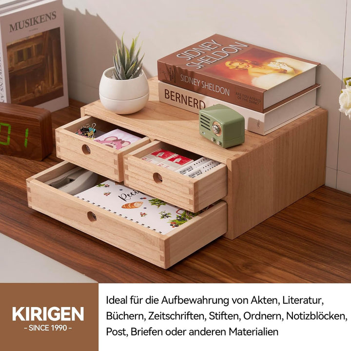 KIRIGEN Schreibtisch-Organizer aus Holz Bürobedarf Ablage aufgeräumt Aufbewahrungsregal Schrank Schm