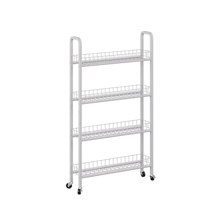 Vicco Rollregal Rolivo, Weiss, 58 x 15 cm mit 4 Fächern, auf Rollen flexibel positionierbar für schm