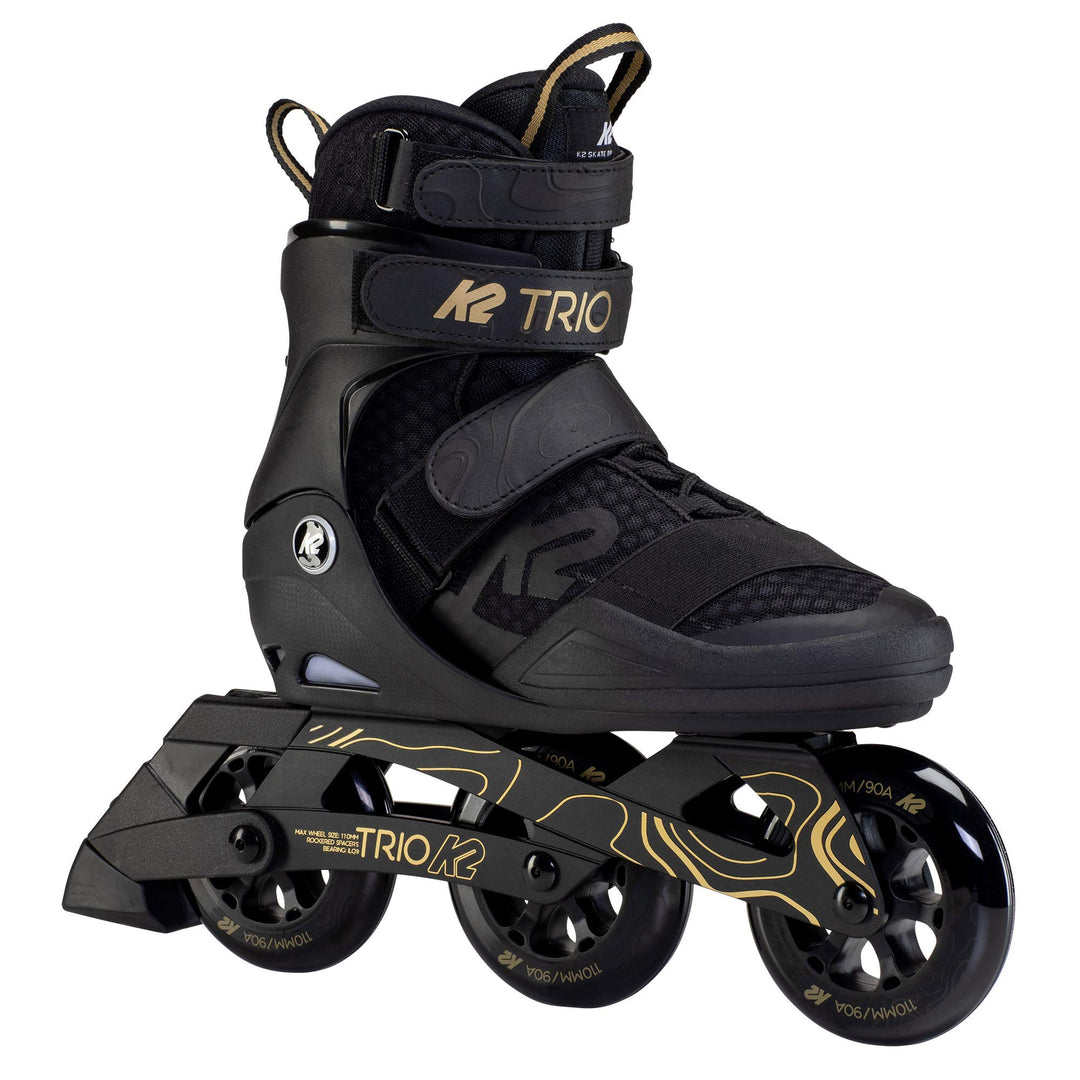 K2 Skates Unisex Inline Skates TRIO 110, black - gold, 30F0133 EU: 44.5 (UK: 10 / US: 11) black - go