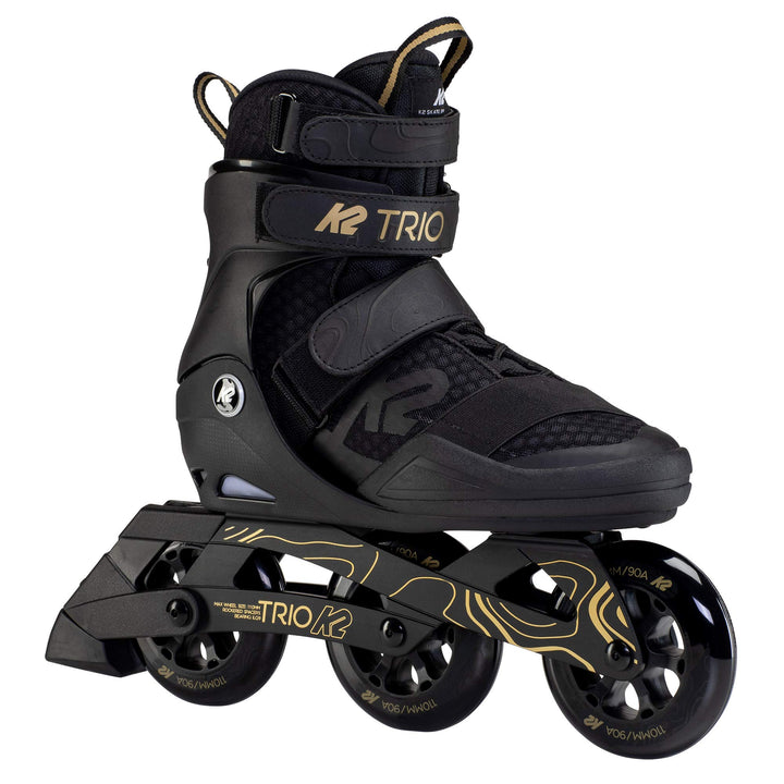 K2 Skates Unisex Inline Skates TRIO 110, black - gold, 30F0133 EU: 44.5 (UK: 10 / US: 11) black - go